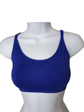 Under Armour Womens S Sports Bra Royal Blue Seamless Athletic Mid Impact Workout